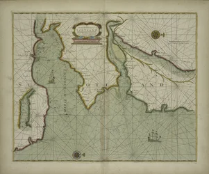 Karte der Ostküste Schottlands aus einem Seeatlas mit einer hydrographischen Beschreibung der meisten bekannten Teile der Welt von Samuel Thornton, 1707