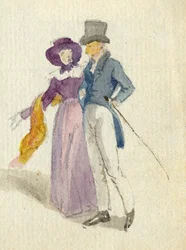 Ein Paar beim Spaziergang, ca. 1825