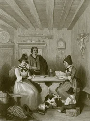 Eine Familienszene in Tirol