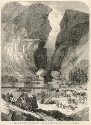Eine Goldminen-Schlucht im Clear Creek Canyon in Colorado
