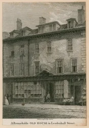 Ein bemerkenswertes altes Haus in der Leadenhall Street, London