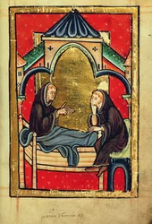 Boisil, Cuthberts Prior in Melrose, auf seinem Sterbebett, aus 