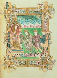 Anbetung der Heiligen Drei Könige, aus dem Benediktional von St. Aethelwold, Winchester, c.980