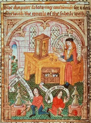 Alchemiemeister bereitet Zutaten vor, aus 