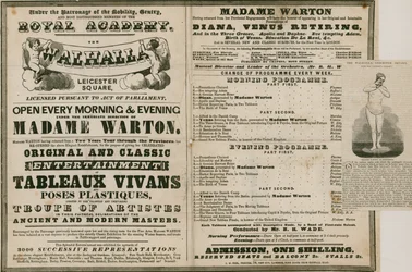 Werbung für The Walhalla, Leicester Square, unter der Leitung von Madame Warton