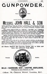 Werbung für Schießpulver von Messrs. John Hall & Son (Lithografie)