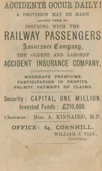Werbung für die Railway Passenger Assurance Company