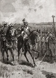 Alexander II. von Russland bei der Inspektion seiner Armee in Sewastopol während des Krimkriegs