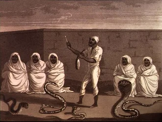 Ein afrikanischer Jongleur, ein Schlangenbeschwörer aus Marokko, veröffentlicht von Henry Colburn