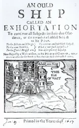 Ein altes Schiff namens eine Ermahnung, Karl I. im Carisbrooke Castle auf der Isle of Wight inhaftiert, ca. 1647