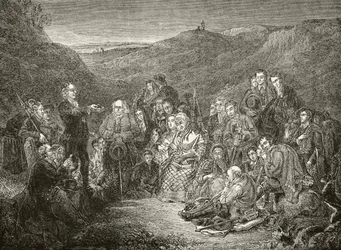 Ein Freilufttreffen der schottischen Covenanters, aus 