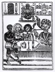 Anti-Raucher-Broschüre (Holzschnitt)