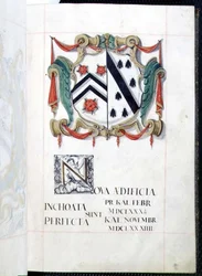 Archiv 3693 fol.2 Wappen aus einem New Buildings Benefaction Book, Oxford