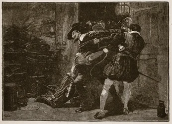 Verhaftung von Guy Fawkes, Illustration aus Cassells Illustrierter Geschichte Englands