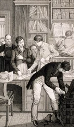 Bei der Bank, ca. 1800