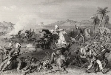 Angriff auf die Sealcote-Meuterer durch General Nicholsons unregelmäßige Kavallerie im Jahr 1857, aus 