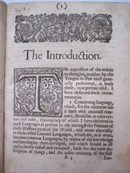 Einführung aus The ground-work, or foundation laid, (or so intended) for the framing of a new perfect language: and an universal or commonwriting von Francis Lodowyck, veröffentlicht in London