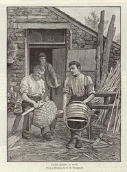 Korbmacher bei der Arbeit