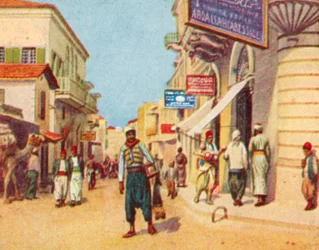 Beirut, Das Geschäftsviertel (Farblithografie)