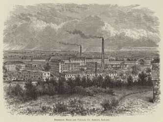 Bessbrook Mills und Dorf, County Armagh, Irland