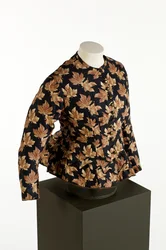 Schwarzes Mieder mit goldenem Ahornblattmuster, ca. 1860-70