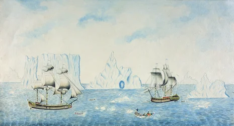 Boote sammeln Eis, ca. 1773