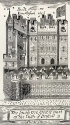 Bristol Castle, nach James Millerds Karte von Bristol aus 1673, aus 