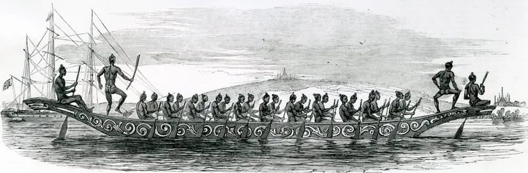 Burmesisches Kriegsschiff, aus The London Illustrated News, 1852