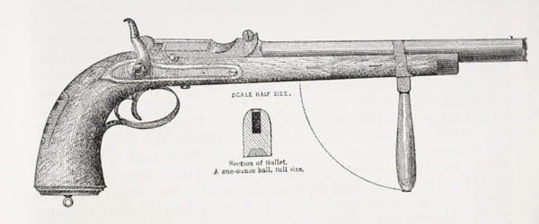 Karabinerpistole und Projektil von Captain Burton, aus Das Leben von Captain Sir Richard Burton, Band II von Isabel Burton (1831-96) veröffentlicht 1893