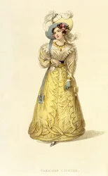 Kutschenkostüm, Modeplatte aus Ackermanns Repository of Arts, ca. 1827