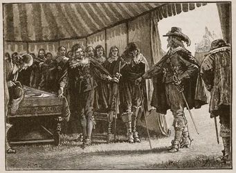 Charles und die schottischen Kommissare, Illustration aus Cassells Illustrierter Geschichte Englands