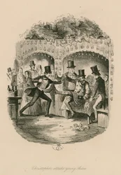 Christopher greift den jungen Aiden an; Vauxhall-Gärten, London