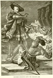 Kolumbus schlägt den unverschämten Juden nieder