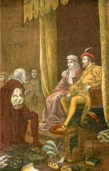 Kolumbus wird von Ferdinand und Isabella empfangen