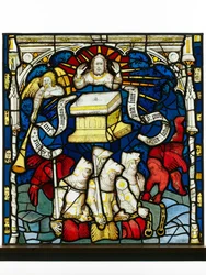 Erhaltenes Panel aus dem Großen Ostfenster der York Minster: 