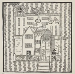 Kopie der Karte von Mockbeggar Hall, mit seiner Lage im weiten Land namens Irgendwo, ca. 1633, aus der Ballade von Roxborough