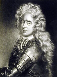 Graf Konismark (gest. 1686) Illustration aus Portraits of Characters Illustrious in British History, graviert von Richard Earlom und Charles Turner (Mezzotinto)