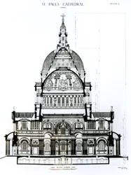 Querschnitt, Blick nach Osten, der St. Pauls Kathedrale