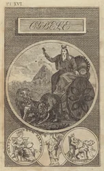 Kybele, antike anatolische, griechische und römische Erdgöttin (Stich)