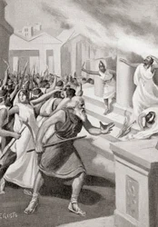 Cylon von Kroton führt einen Aufstand gegen die Pythagoreer an, ca. 509 v. Chr., aus Hutchinson