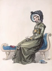 Tageskleid, Modeplatte aus Ackermanns Repository of Arts