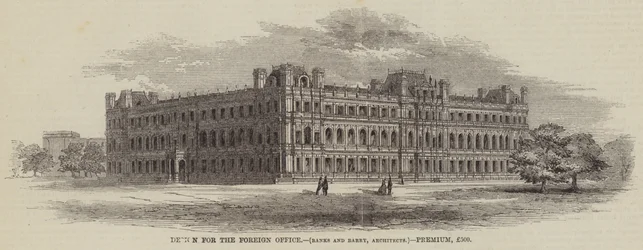 Entwurf für das Außenministerium, Banks und Barry, Architekten, Prämie, £500 (Gravur)