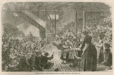 Essenszeit in der Clare Market Ragged School, Weihnachten 1869