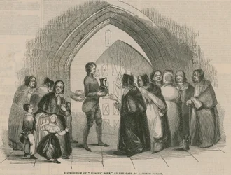 Verteilung der Witwenalmosen am Tor des Lambeth Palace