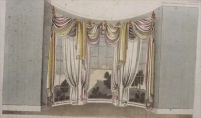 Vorhänge für Rundfenster, Tafel 108 aus Ackermann