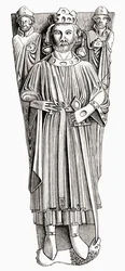 Abbild von König Johann auf seinem Grab in der Kathedrale von Worcester, aus 