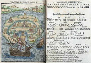 Gravur aus „Utopia“ von Thomas More