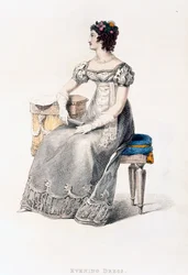 Abendkleid, Modeplatte aus Ackermanns Repository of Arts