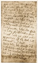 Faksimile einer Seite von Sir Ralph Verneys Notizen zum Langen Parlament aus Memoirs of the Verney Family (Sepia-Foto)