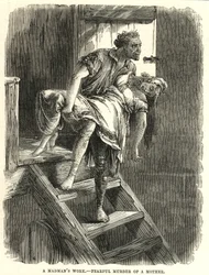 Schrecklicher Mord an einer Mutter (Gravur)